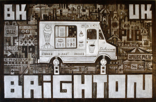 Skewville - Original Painting Signed Brighton Brooklyn