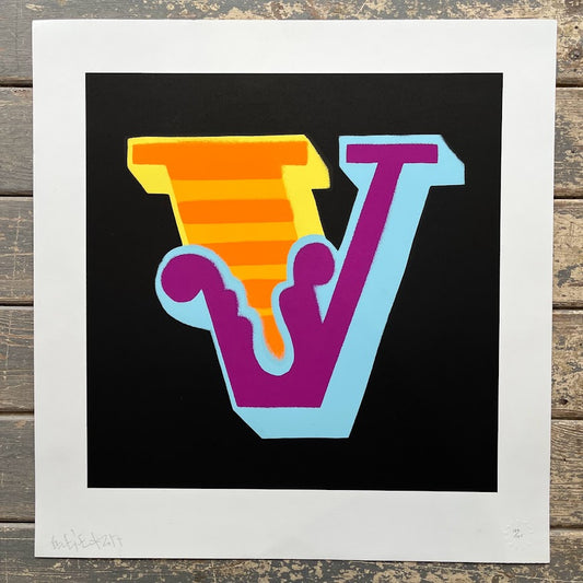 Ben Eine - Letter V Screenprint