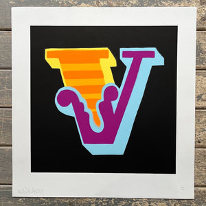 Ben Eine - Letter V Screenprint