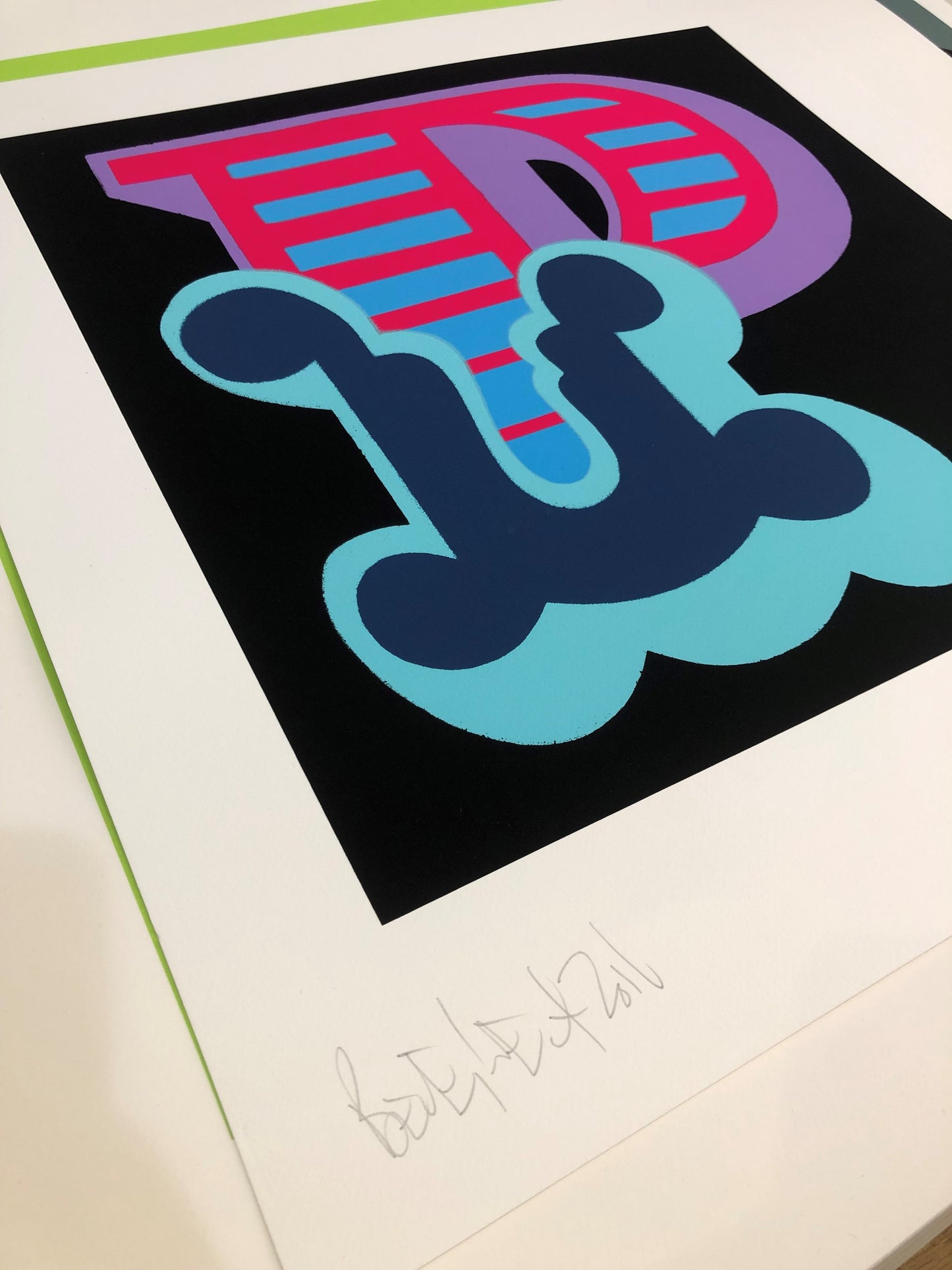 Ben Eine - Letter P (Blue Variant)