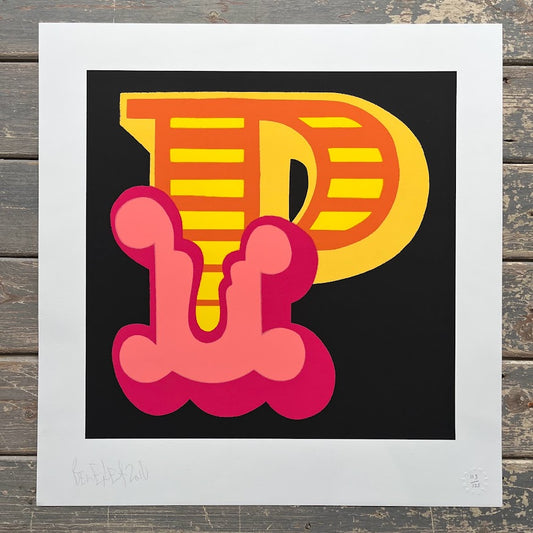 Ben Eine - Letter P Yellow