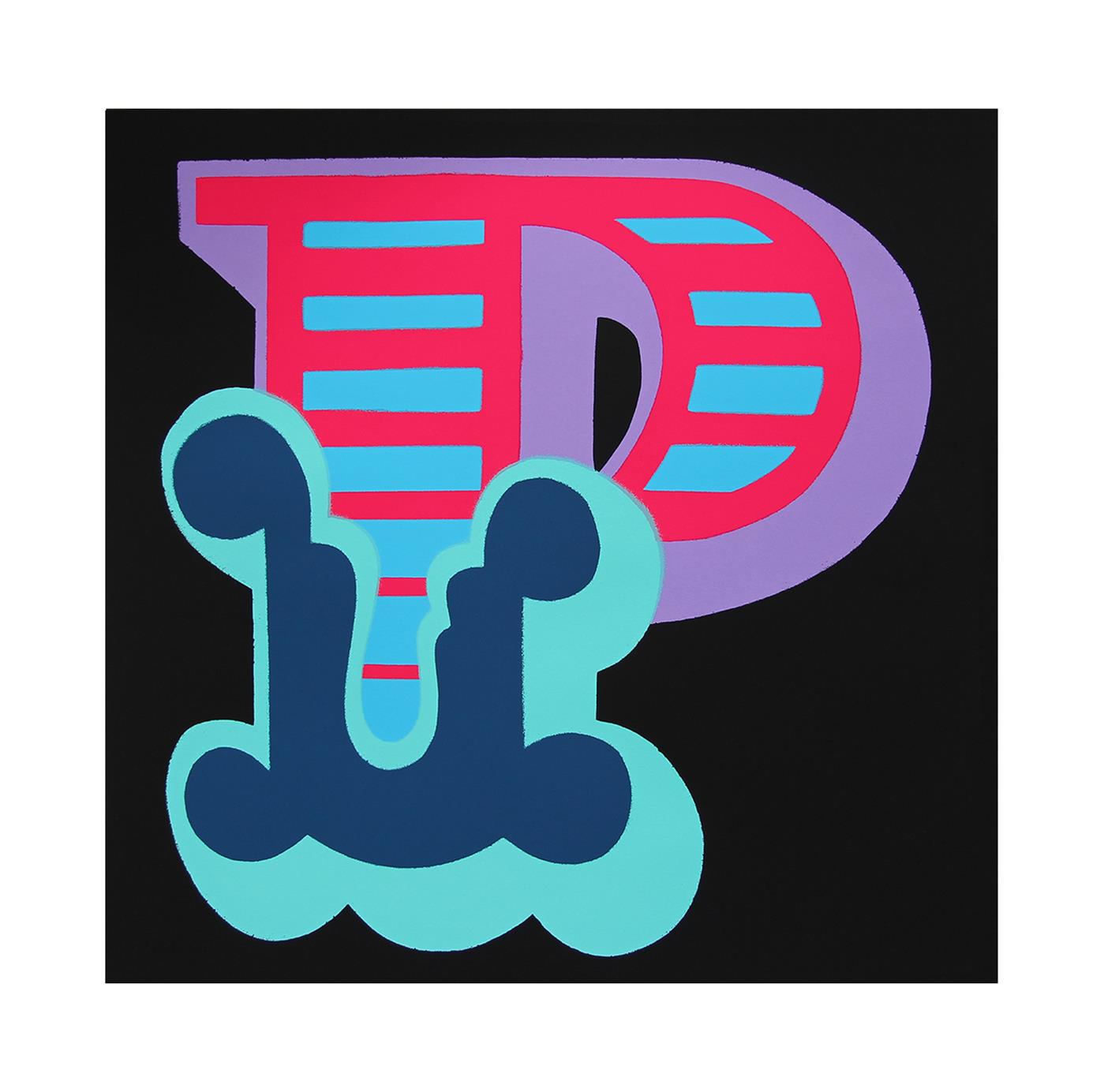 Ben Eine - Letter P (Blue Variant)
