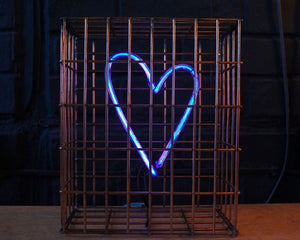 Andy Doig - Safe From Harm Blue Neon Heart Art