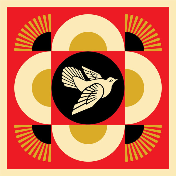 Shepard Fairey - Geometric Dove (Red)