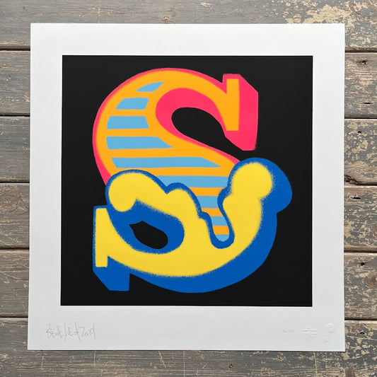 Ben Eine - Letter S (Blue Variant)