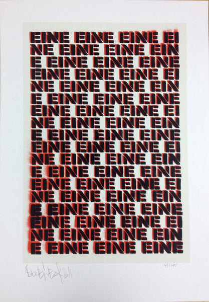 Eine - Moniker Live Jealous Screenprint Signed