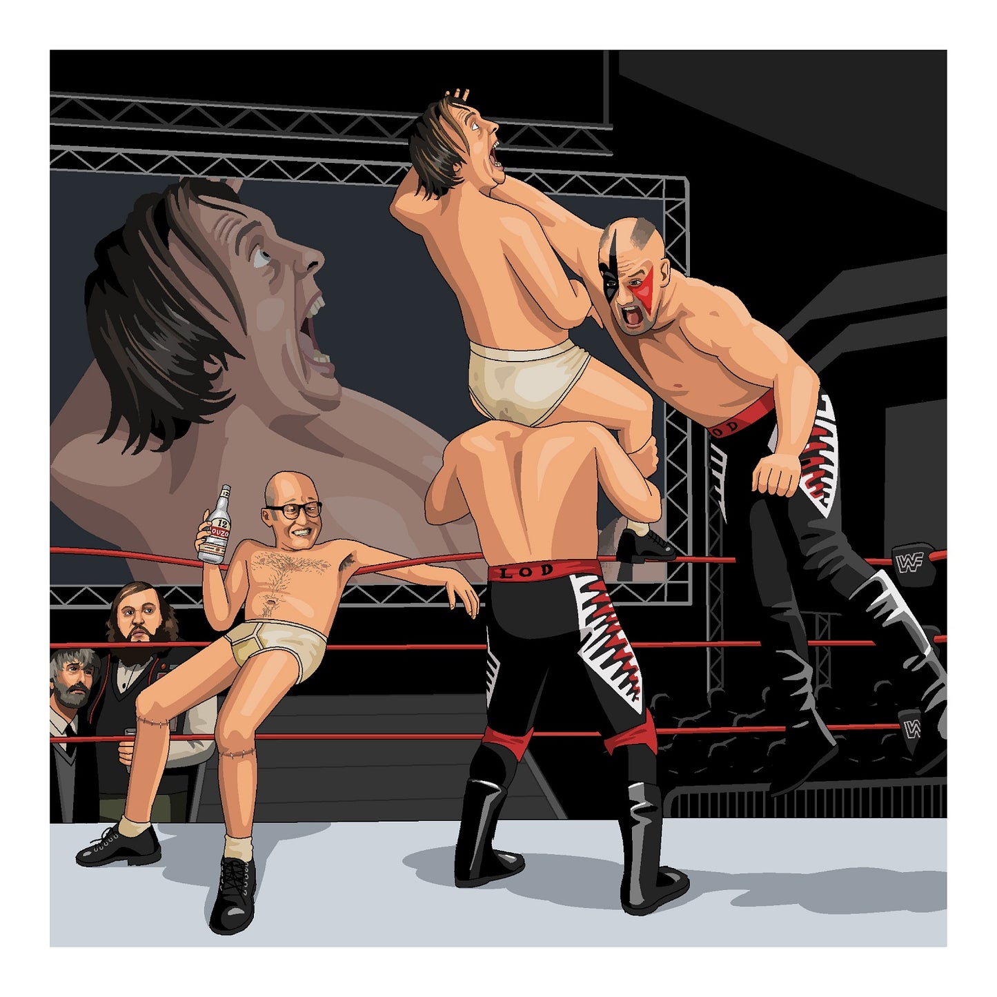 Jim'll Paint It - Eddie and Richie vs Legion of Doom - Signed Bottom Giclee Print