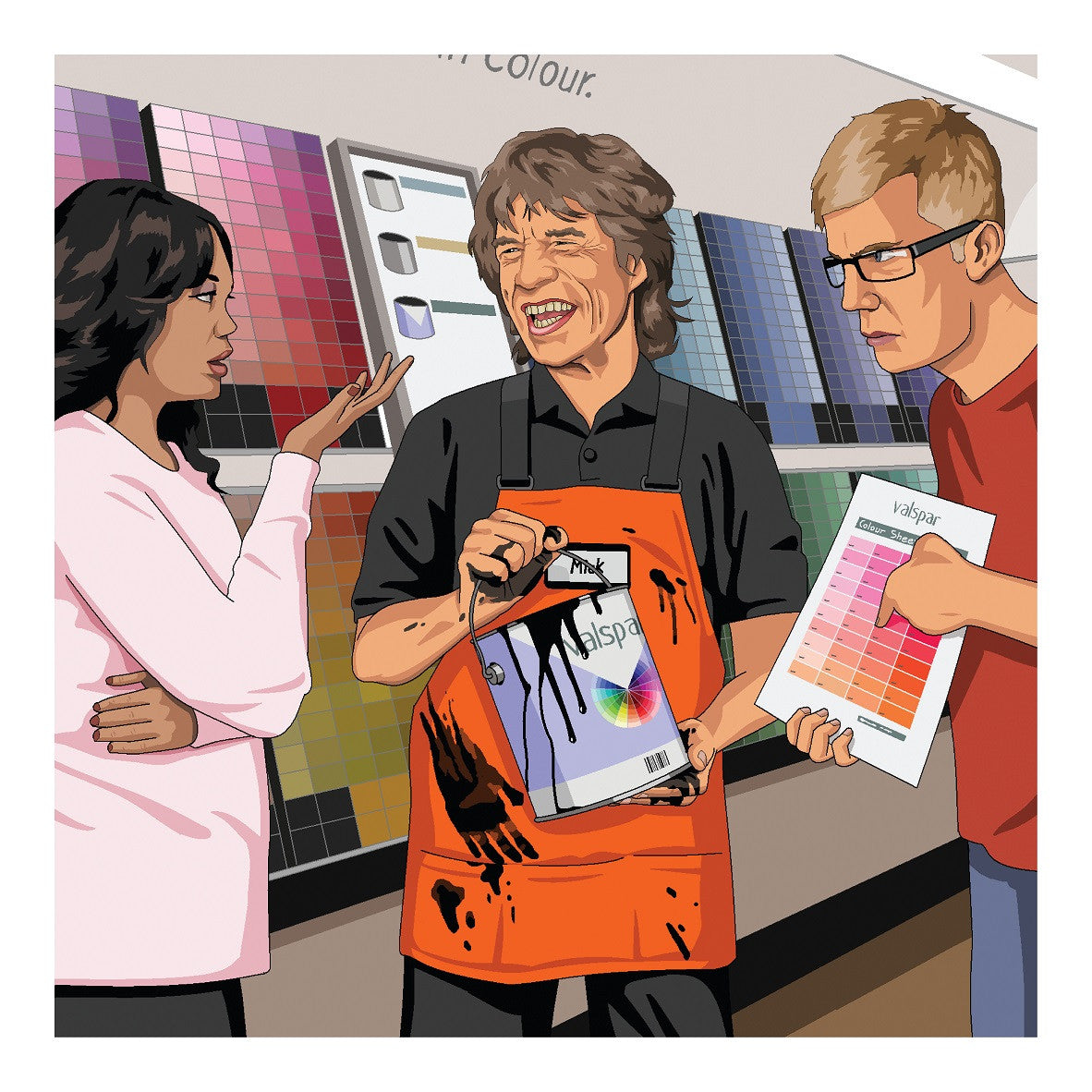 Jim'll Paint It - Paint It Black Mick Jagger Print