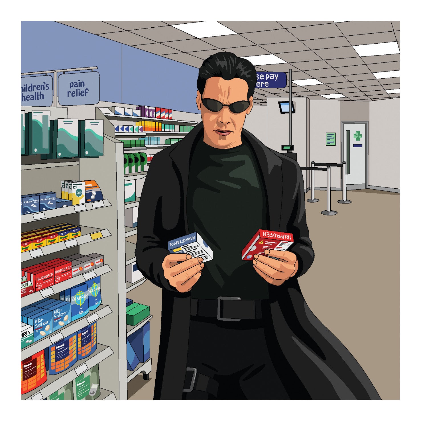 Jim'll Paint It - The Matrix Print - Neo's Dilemma - Signed