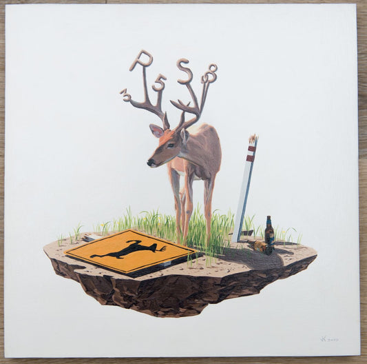 Josh Keyes - At The Edge - Original Canvas Painting