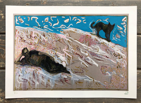 Billy Childish -  Long ago on a deserted beach with a fine beautiful dog (Charles Bukowski)