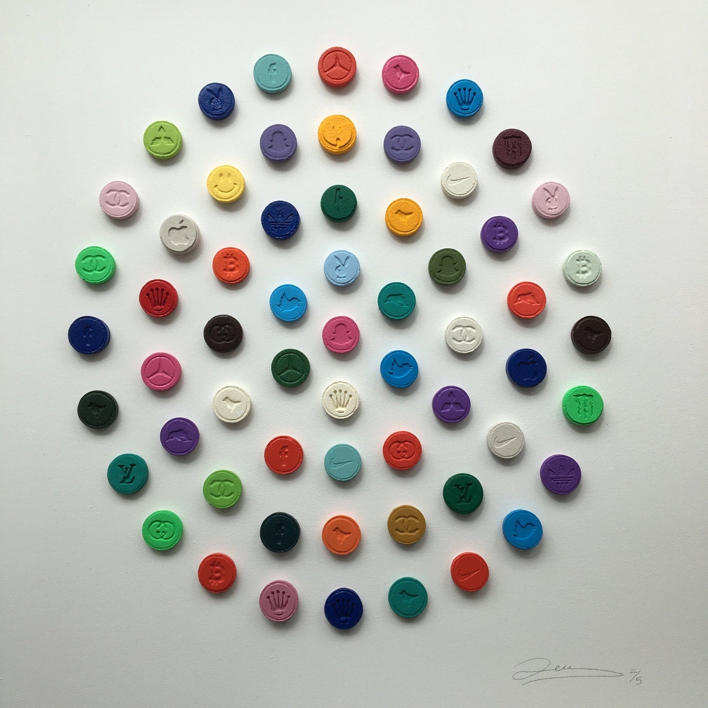Dean Zeus Colman - 61 Pills (Hirst Edition) (Framed)