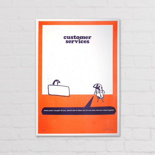 Modern Toss - Signed Limited Edition Print Customer Services Pants