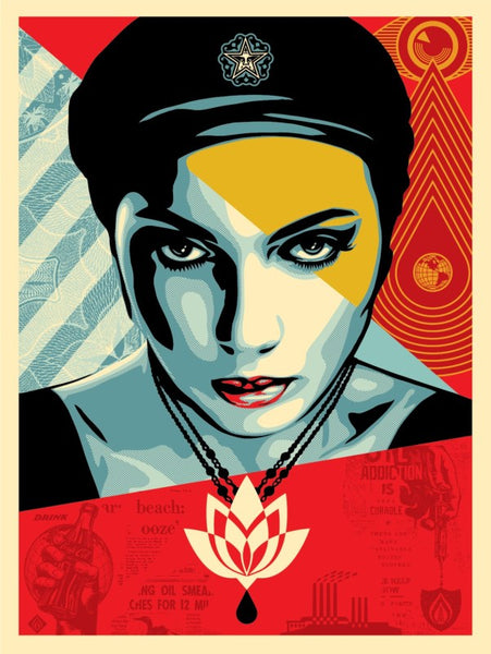 Shepard Fairey - Oil Lotus Woman