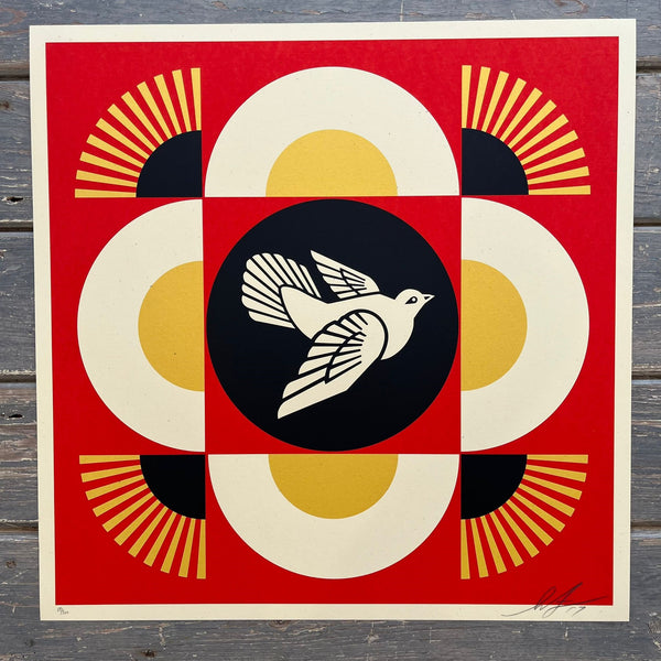 Shepard Fairey - Geometric Dove (Red)