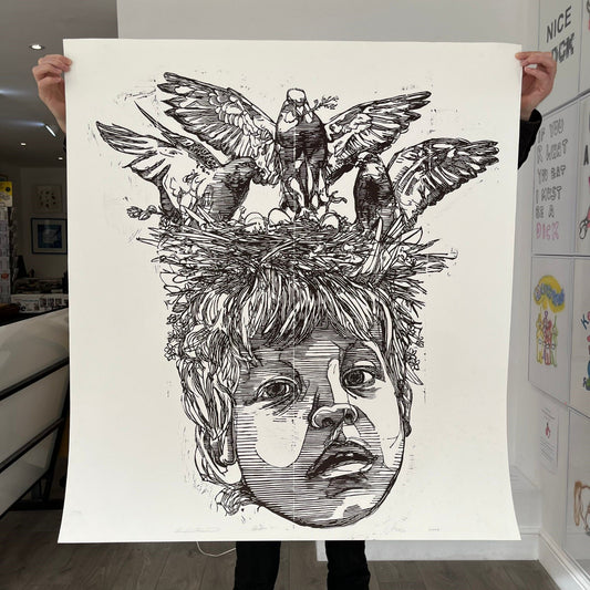 Gaia - Sebastian Signed Linocut Print / Screenprint - Bryce Horseman Baltimore New York Street Art