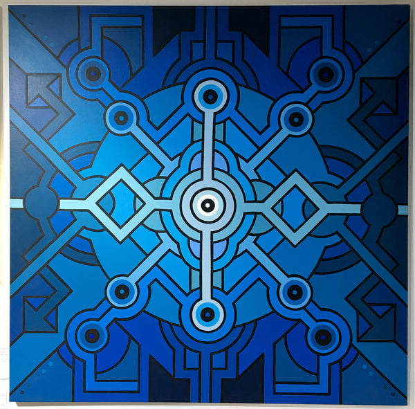 Seize Happywallmaker - Blue Mindalatomik (Large Original Canvas)