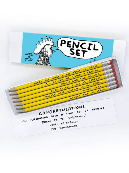 David Shrigley - Box of 7 pencils