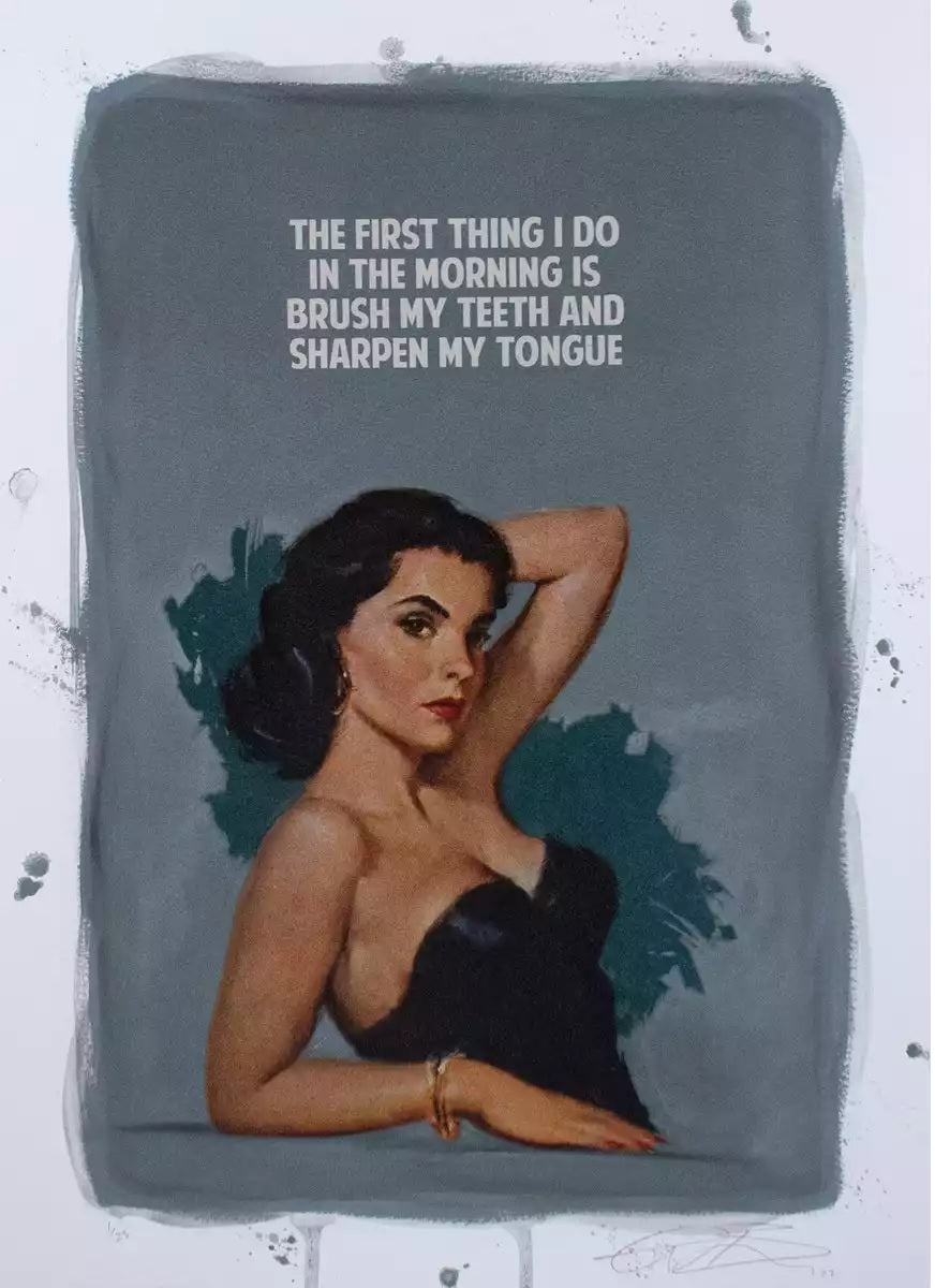 The Connor Brothers - Sharpen My Tongue (Grey) (Framed Hand-Finished Print)