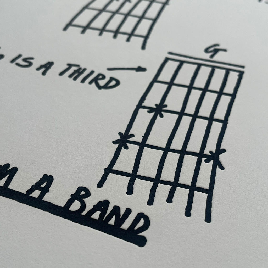 Tony Moon - Three Chords (Now Form A Band) Letterpress – Prescription Art