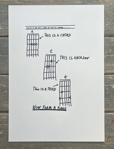 Tony Moon - Three Chords (Now Form A Band) Letterpress