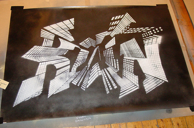 Zeus - Run - Signed Hand-Painted Original Graffiti Piece Stencil