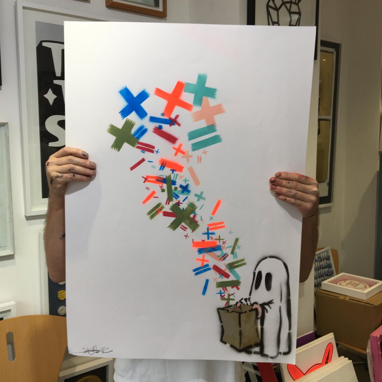 Stevie Unknown - You Bring The Math, We'll Bring The Magic (Home School) (Original Painting on Paper)
