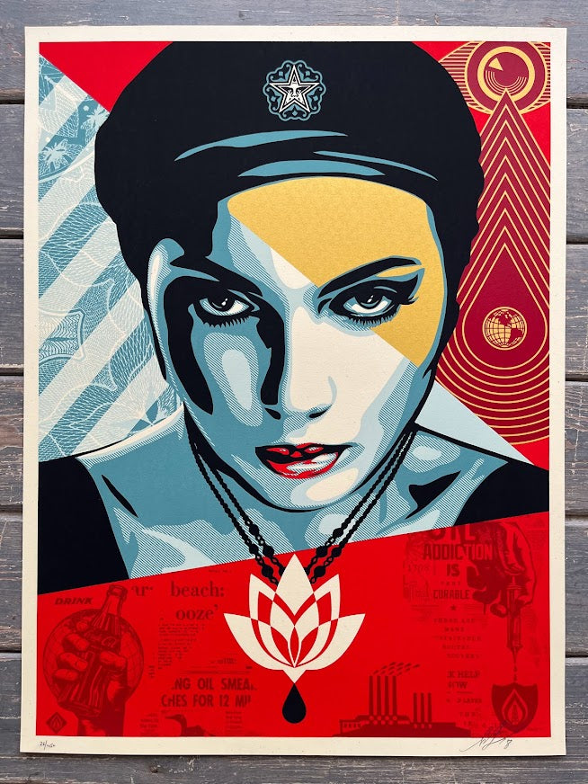 Shepard Fairey - Oil Lotus Woman