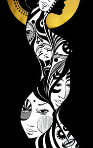Lucy McLauchlan - Woman Screenprint in Gold - Print Pictures On Walls