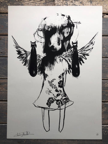 Antony Micallef - Light Angel Bomber 1 - Signed Screenprint / Print Pictures On Walls POW Anthony