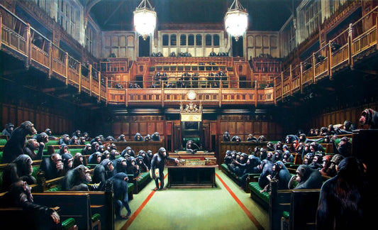 Banksy - Monkey Parliament Poster - Bristol Museum