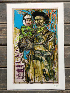 Billy Childish - Self Portrait with Daughter